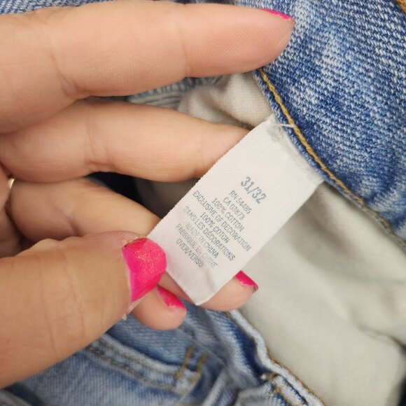 American Eagle Jeans Mens Size 31x32 Low Loose Baggy Straight Light Wash Denim - Picture 8 of 10